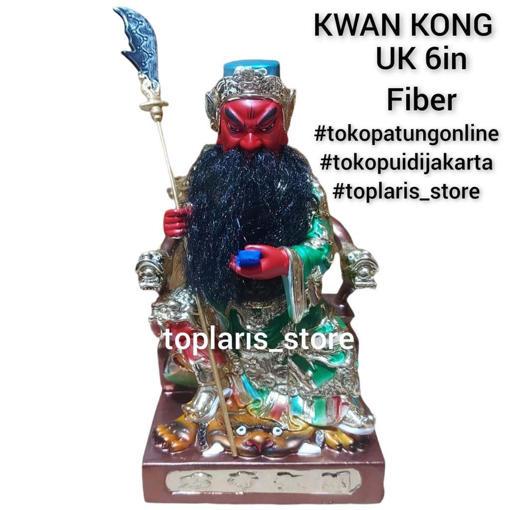 Patung Kwan Kong Duduk Fiber 6in 022