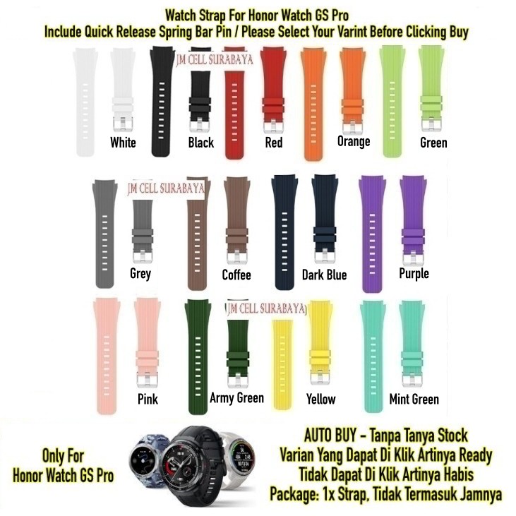 M46 Tali Jam Watch Strap Honor Watch GS Pro - Vertical Rubber SIlikon