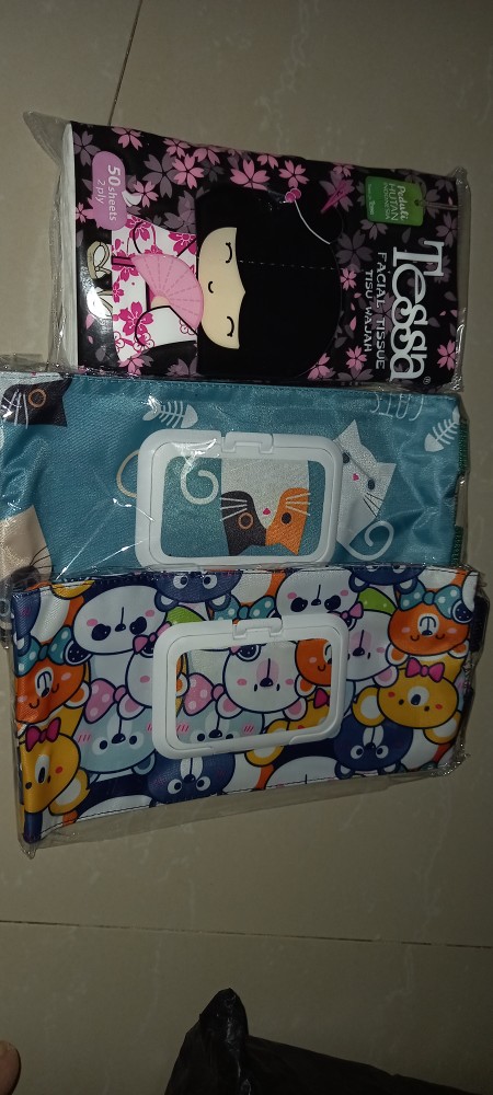 Tempat Tissue Basah Dan Kering 2in1 3in1 4in1 Panda Biru