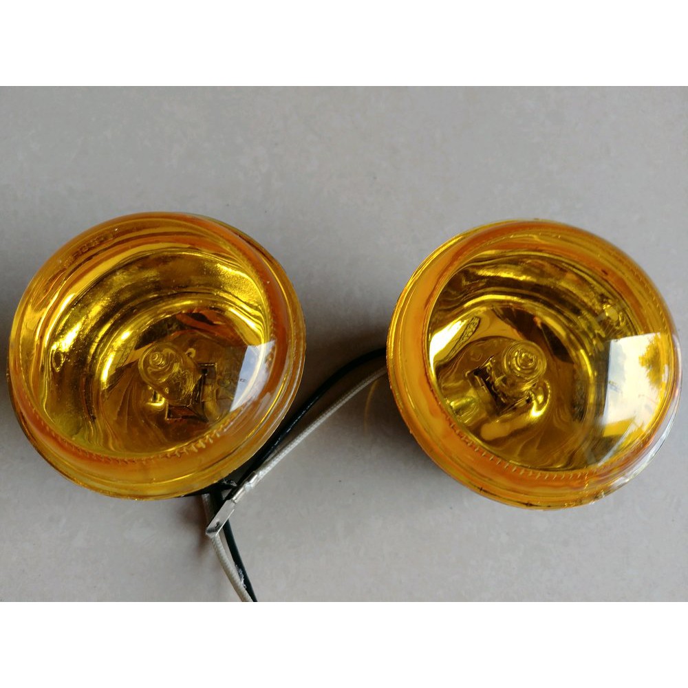 LAMPU foglamp tanduk bumper depan mobil model bulat universal warna kuning diamater 6.5 cm
