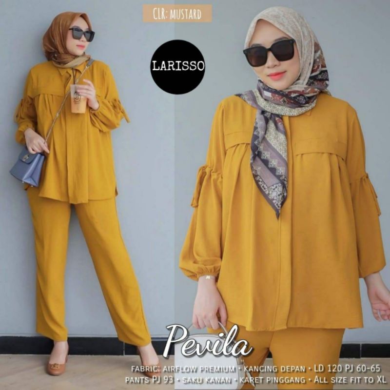 Pevila set setelan crinkle airflow jumbo LD 120 XXL