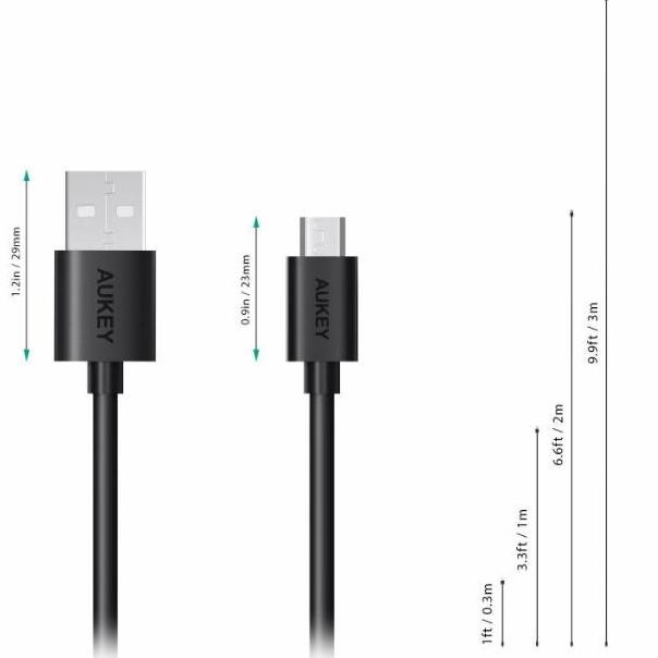 AUKEY Micro USB 1M / Kabel Data Charger Aukey Micro USB 1M / Xiaomi OPPO Vivo Samsung AUKEY (KODE 39