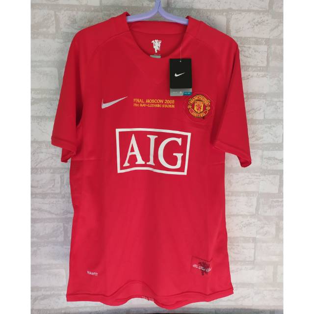 Jersey Retro Man United MU Home 2008 Final Champions Final Moscow