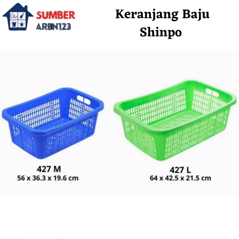 Keranjang Pakaian Baju Loundry Kotor Bersih Plastik Keranjang Baju Shinpo