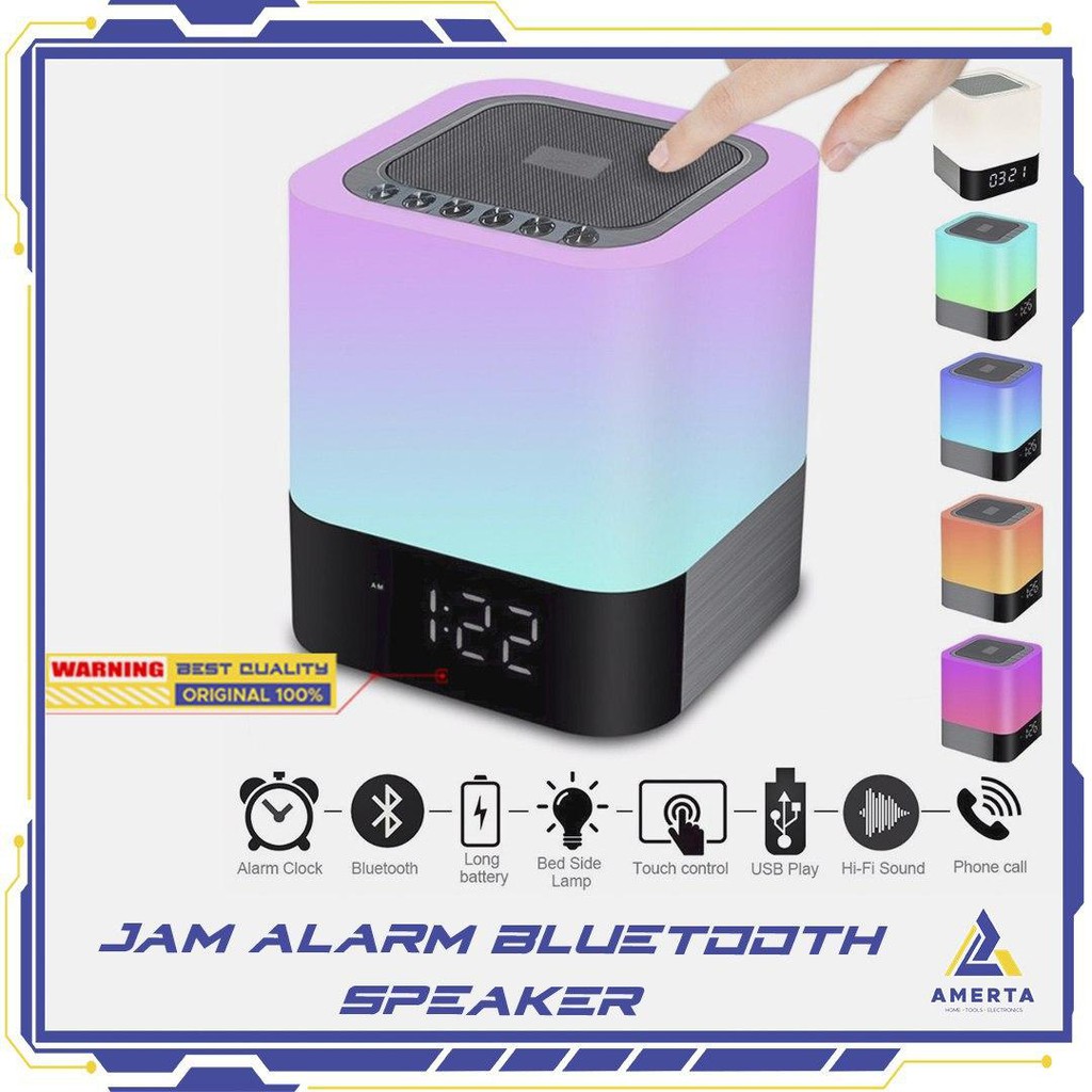 Jam Alarm Bluetooth Speaker Colorful LED Light