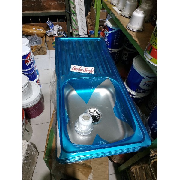 (96X43 BCP 1LBG SAYAP) Bak cuci piring 1lubang stainless+avur