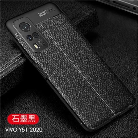 TPU Case Autofocus Leather Vivo Y51 2020 - Hitam