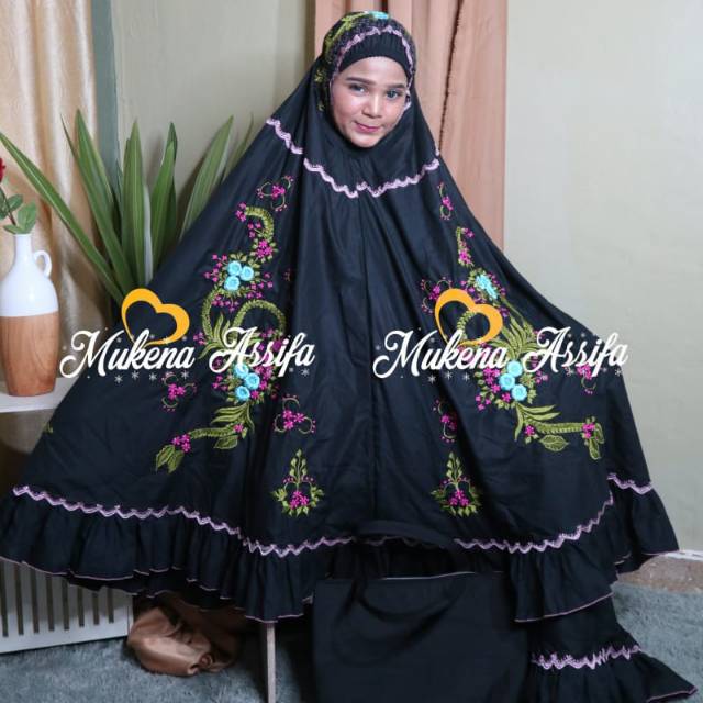 Mukena bordir  hitam