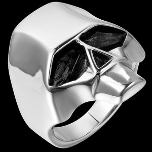 skullring titanium cincin stainless man jewelry ootd alien silver ring