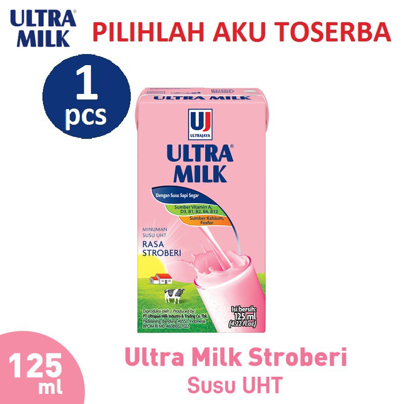 Susu Ultra Stroberi (Strawberry) 125 ml - (HARGA SATUAN)