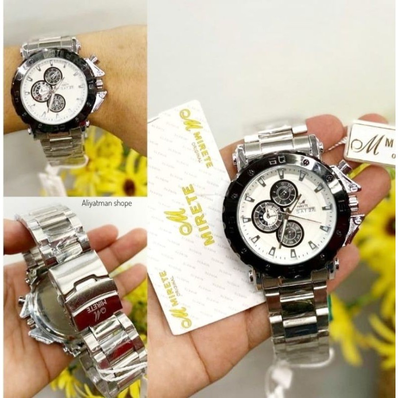 JAM TANGAN PRIA ANALOG MIRETE TAHAN AIR ORIGINAL MODEL SPORTY REALPICK SESUAI FHOTO BISA COD || JAM TANGAN PRIA TANGGAL HARI AKTIF FREE BOX || JAM TANGAN PRIA HARGA PROMO TERMURAH