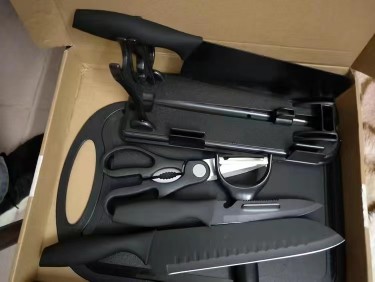 Hayylife Pisau Set 7 In 1 Free Talenan / Kitchen Knife Set / Pisau Dapur Tajam Pisau Keramik Set