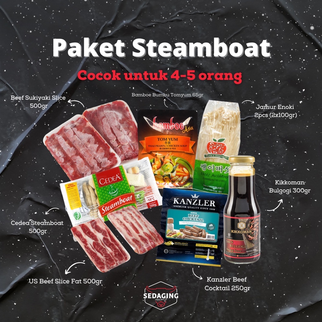 

Paket Steamboat Suki / Paket Sukiyaki Beef Slice HEMAT (4-5 orang)