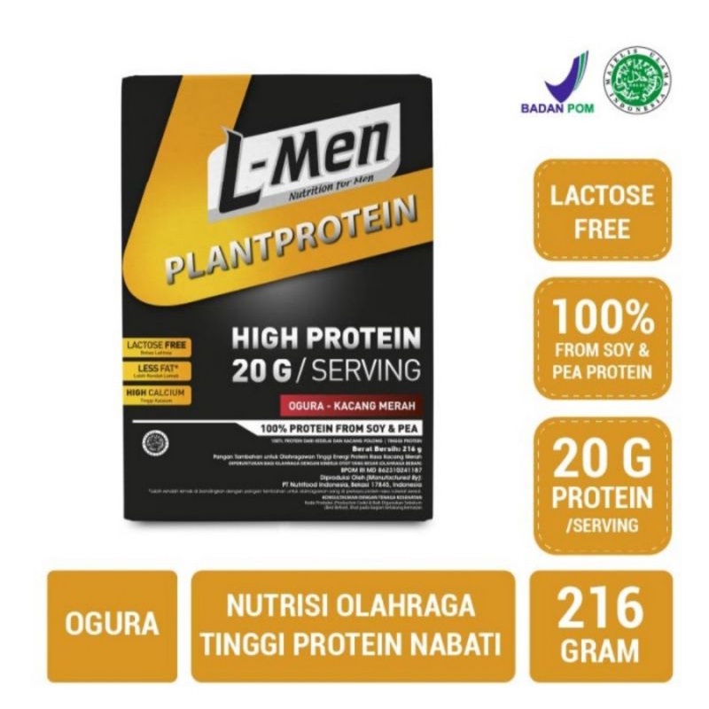

L-men plantprotein ogura kacang merah 216gr exp 05 23