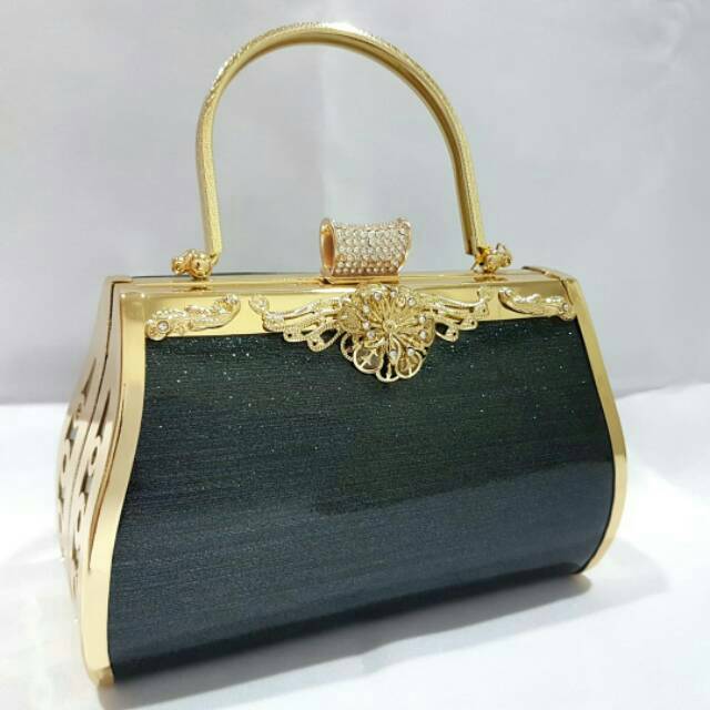 Clutch Pesta Farnell BESAR Farnell 2871 Tas Kondangan Mewah Cantik Glitter Kilap