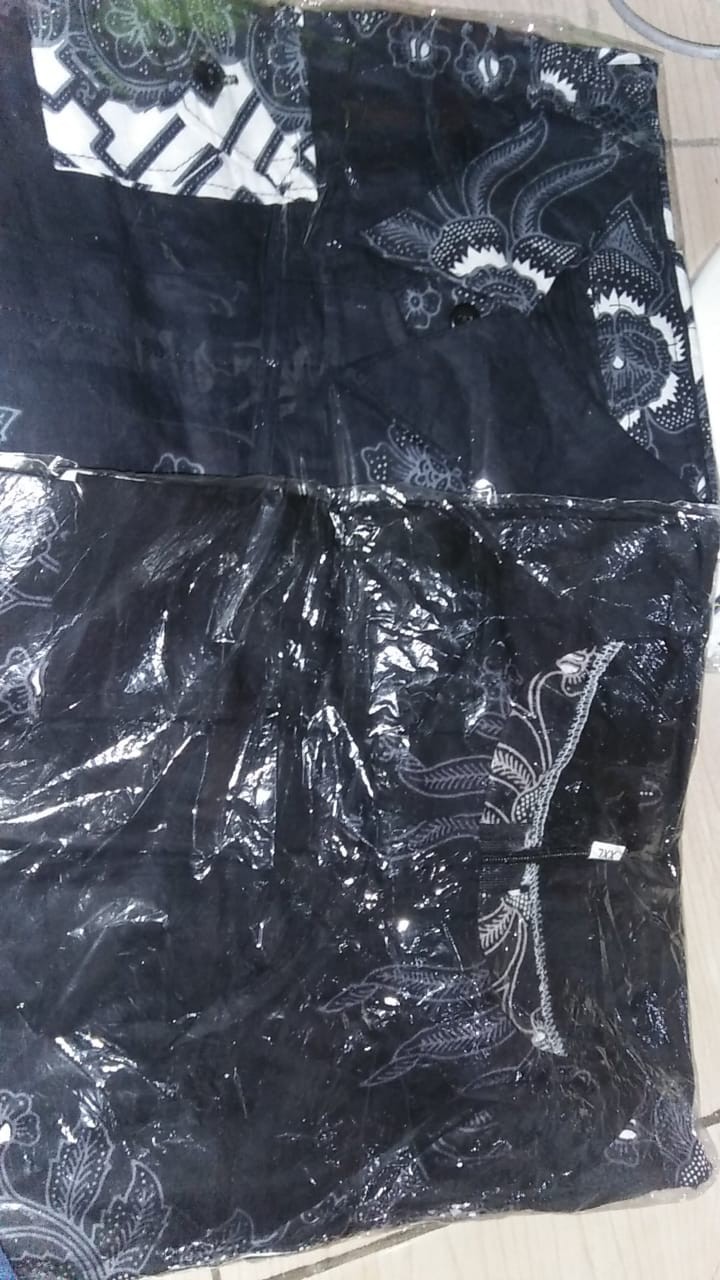 Kemeja Batik Katun Pria, Hem Batik Kerja Kantor Lengan Pendek Motif Acak (hkt001) Batik Alhadi