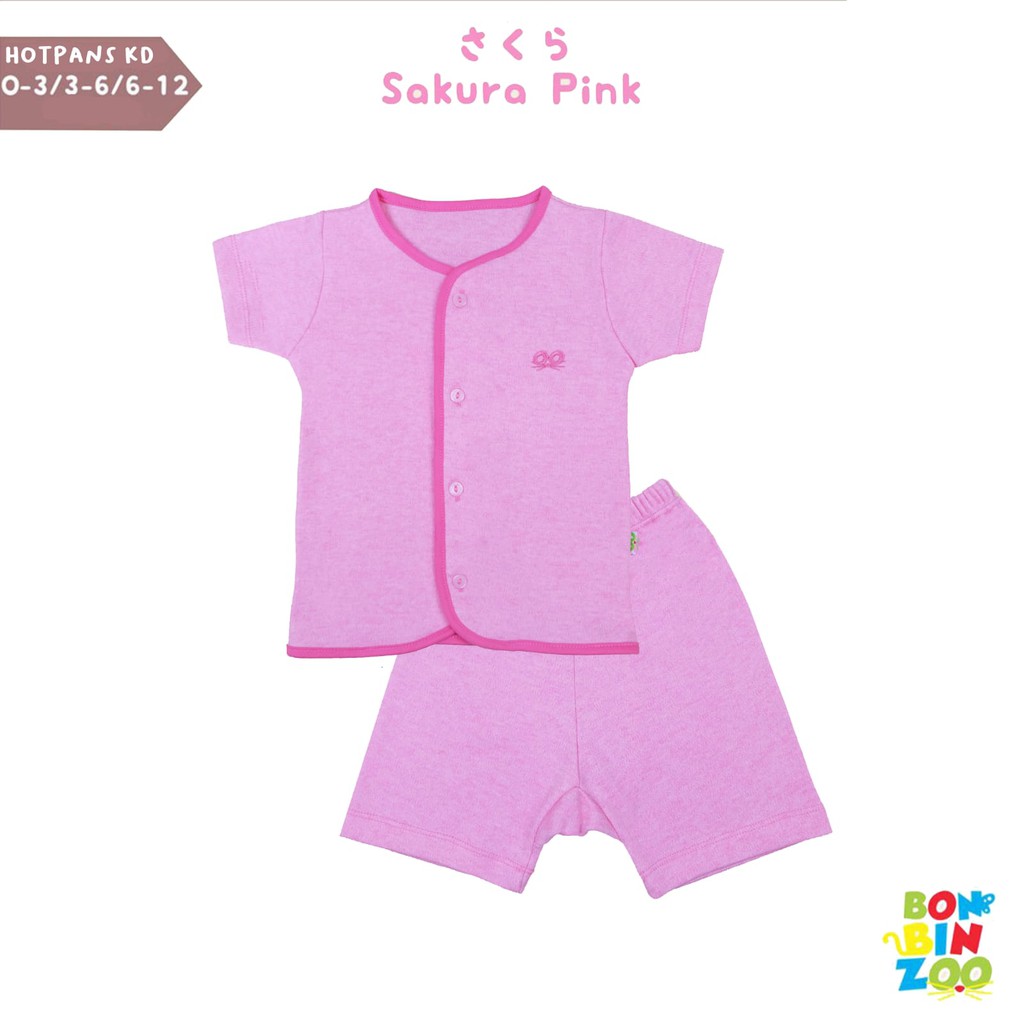 Bonbinzoo Setelan Baju Pendek Bayi Celana Pendek 100% Kokogan Fabric Granit 0-6 Bulan