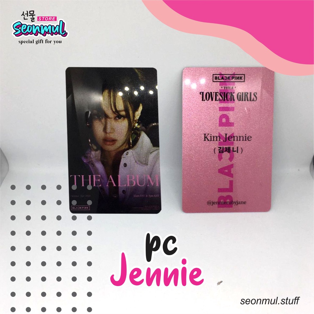 READY STOCK PHOTOCARD - BLACKPINK LOVESICK GIRLS SILVER GLITTER ( JENNIE )