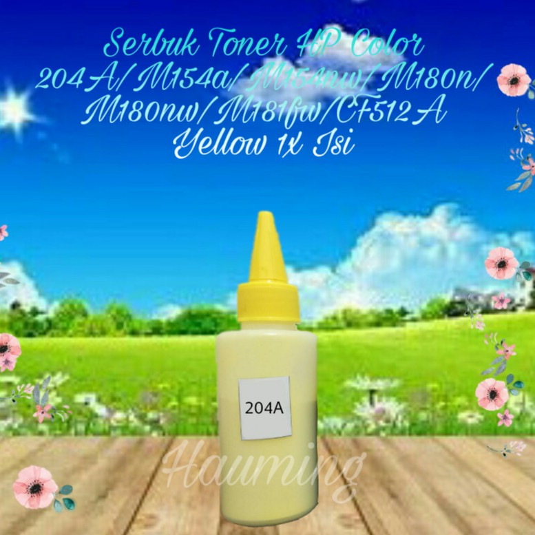 Serbuk Toner HP 204A M154a M154nw M180n M180nw M181fw M154 M180 M181 CF512A Yellow 1x Isi