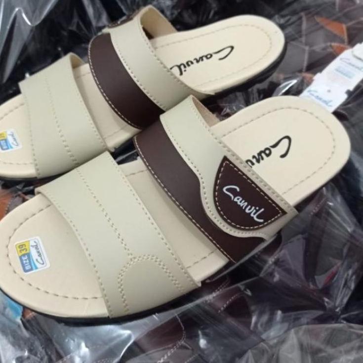 KLK.26Au22g– Sandal Kulit Slop Canvil Slide Pria Dewasa- CVL-001