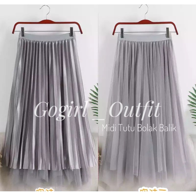 MIDI TUTU SKIRT IMORT / ROK MIDI TUTU DUA SISI / ROK TUTU 7/8 BOLAK BALIK IMPORT-4