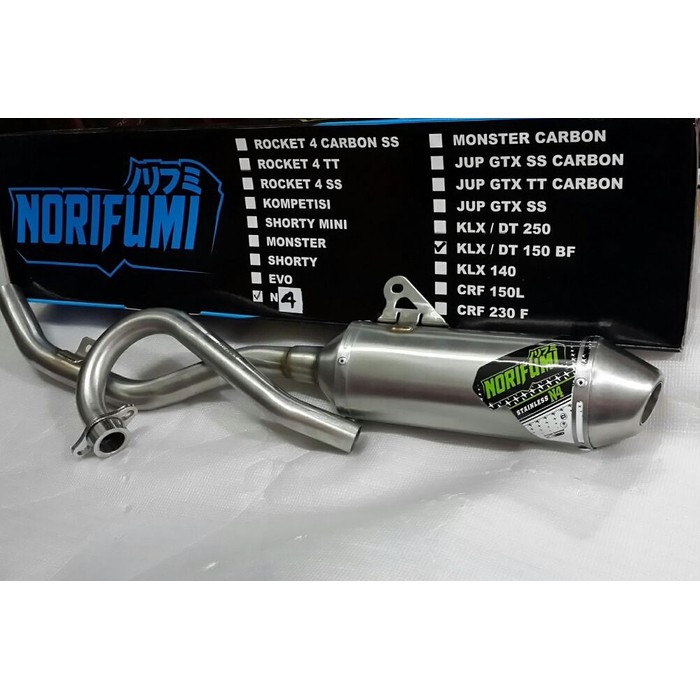 Knalpot Norifumi N4 Stainless original untuk KLX Dtracker