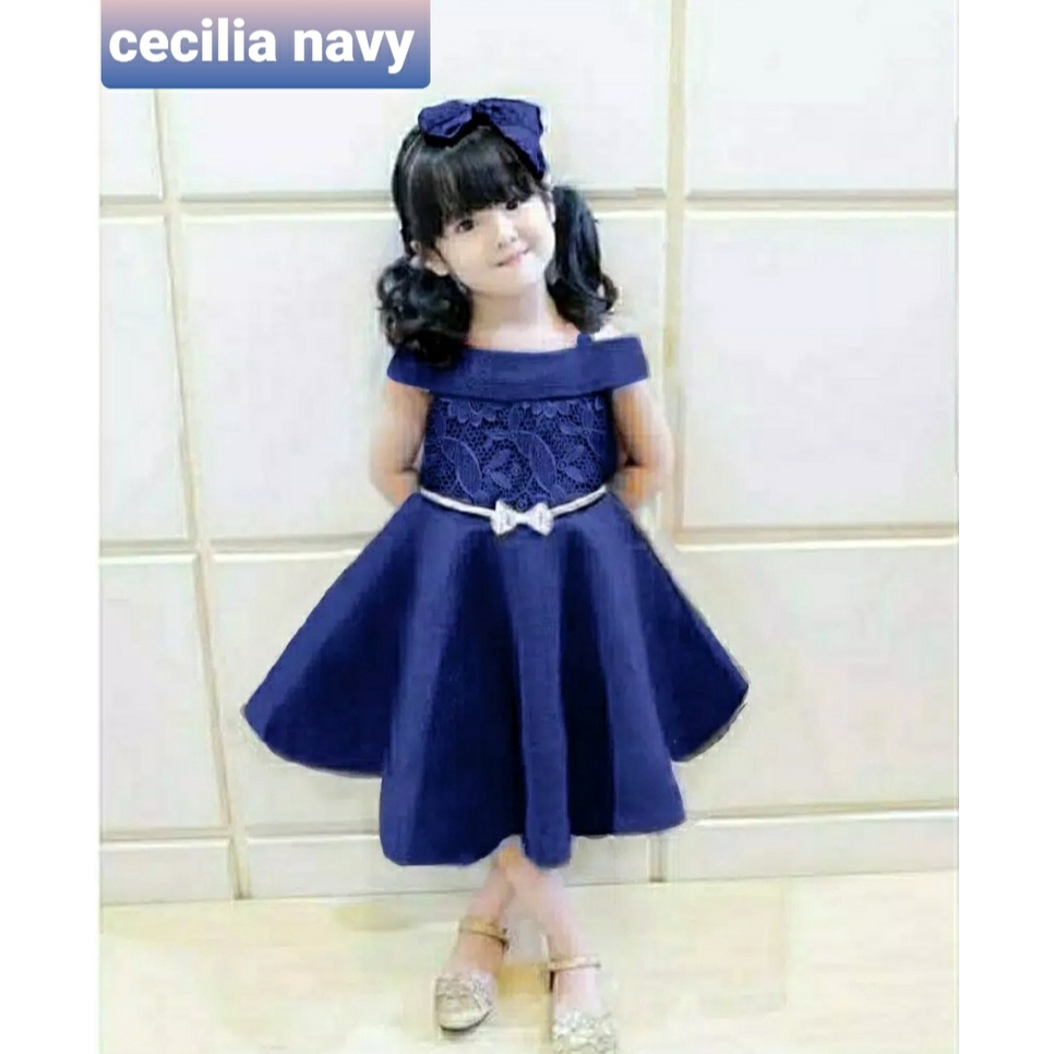 *[RXFK] Dress Cecilia Basic / Dress Anak Perempuan / Baju Dress Elegant / Dress Anak Cantik