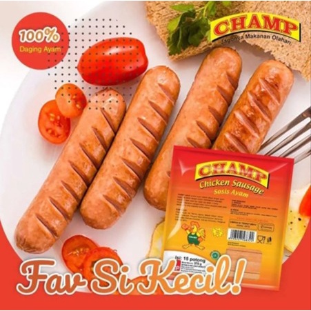 

CHAMP CHICKEN SAUSAGE GURIH NIKMAT HALAL MURAH TERDAFTAR KEMENKES 375 GR