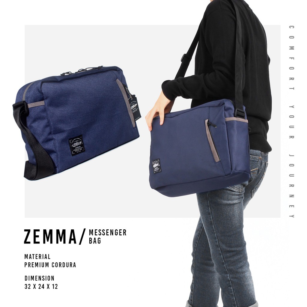 Tas Selempang Laptop 14 inch Blesco Zemma Navy