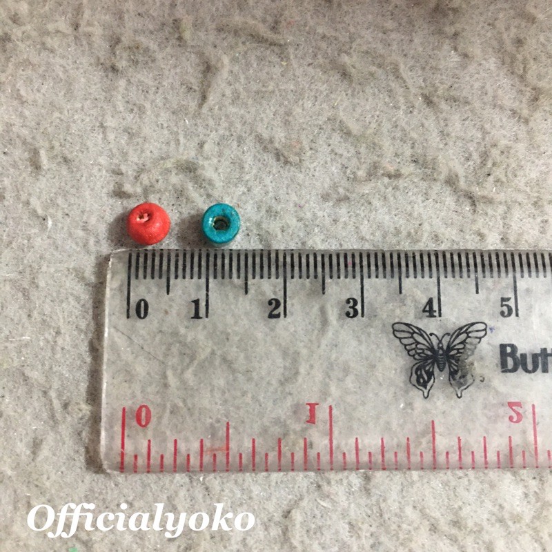 Manik Kayu Bulat Pipih / Tabung Warna Mix (10gram)