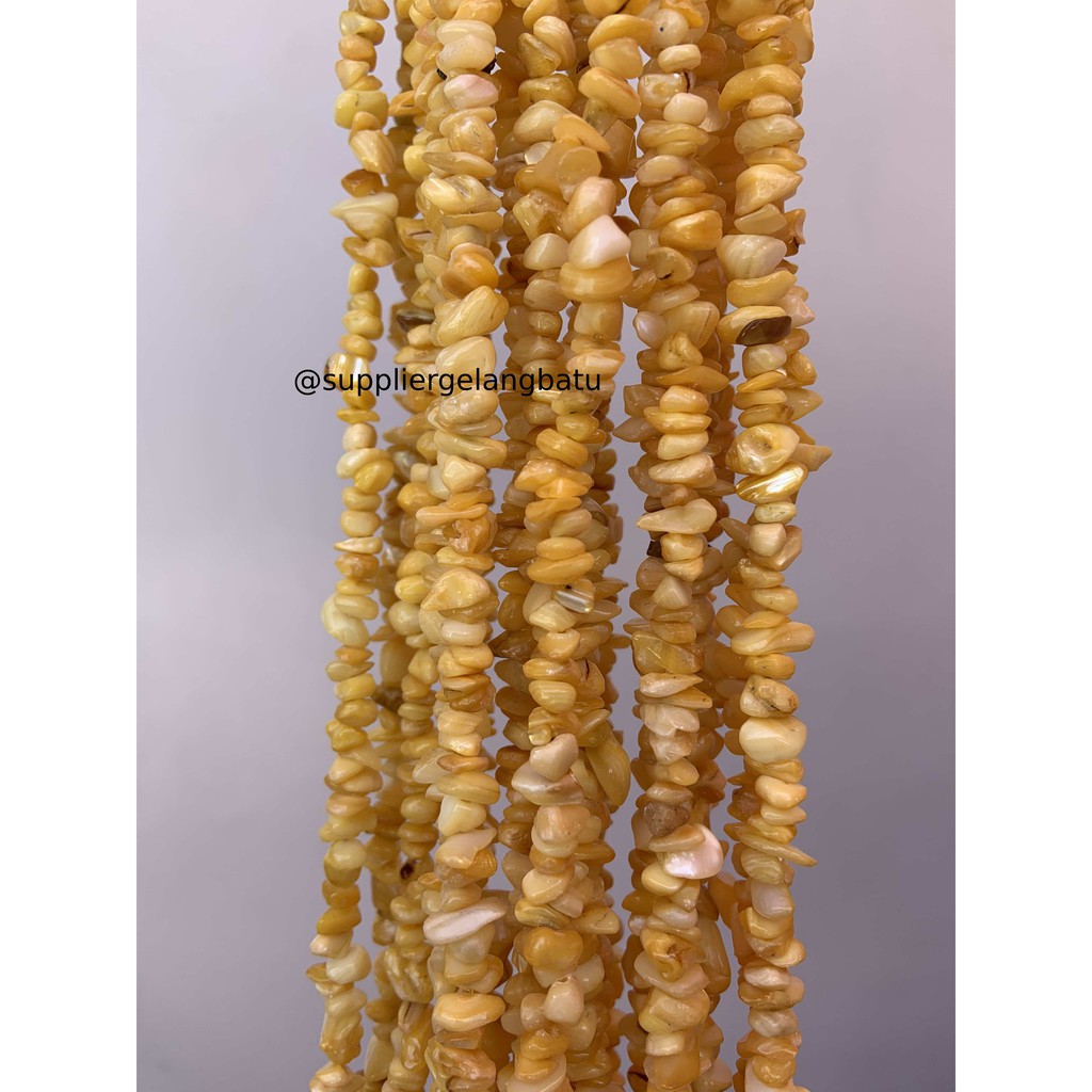 kerikil Batu jagung kuning yellow corn 1cm bahan gelang kalung akik