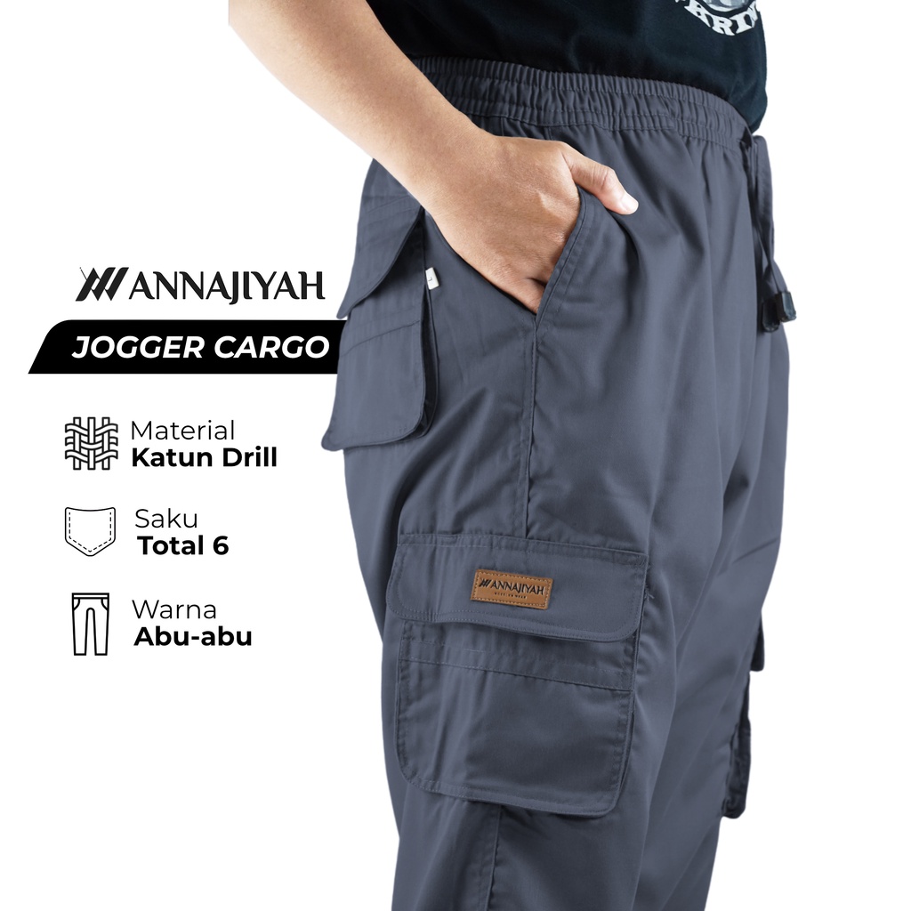 Celana Sirwal Jogger Cargo Cingkrang Laa Isbal untuk Ikhwan Model Outdoor