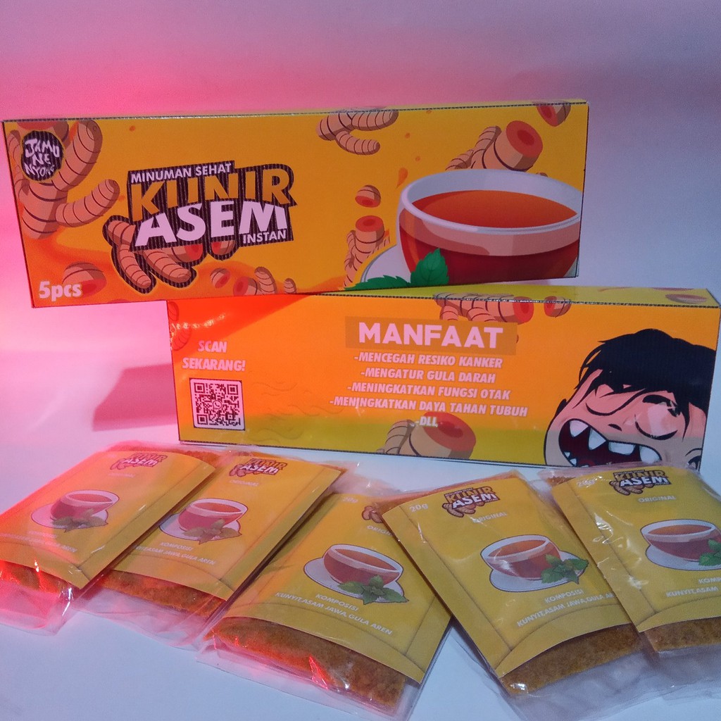 

Jamu kunyit asam bubuk Instan siap sedu (dijual per pack isi 5pcs)