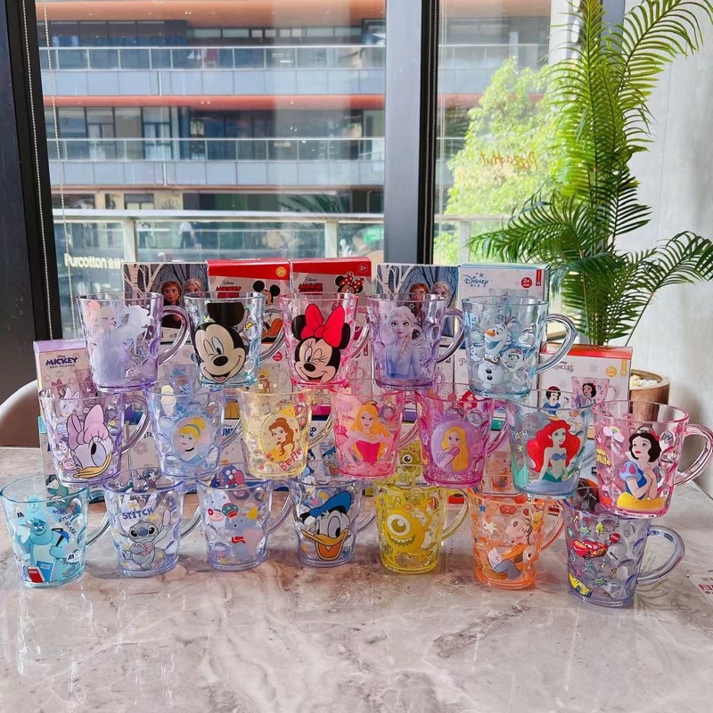 Gelas Mug Mickey Minnie Transparan Bening / Cangkir Elsa