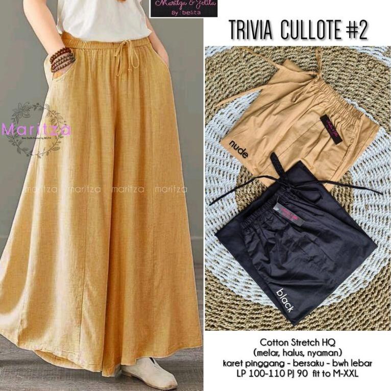 "TRK.27Jn22ᴼ" Trivia cullote JUMBO / celana kulot jumbo / Kulot Linen big size