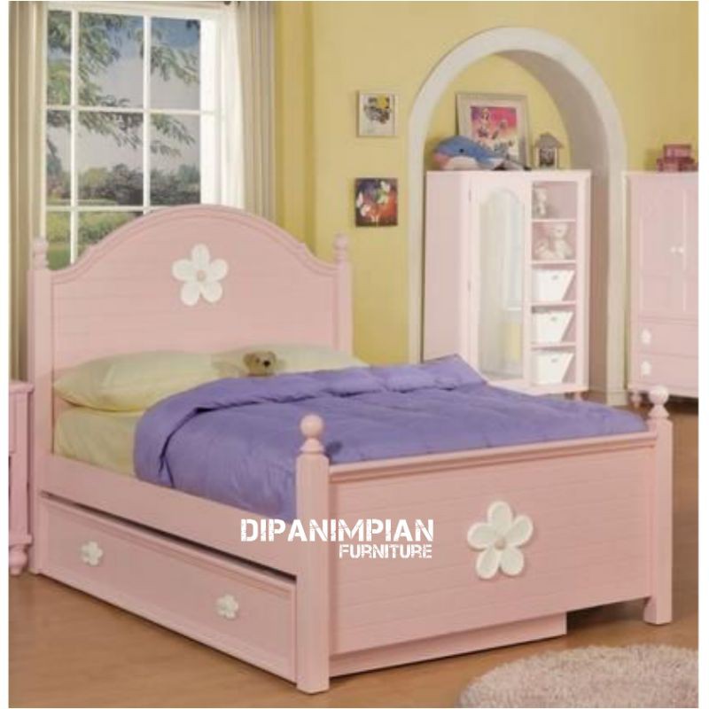 Ranjang tidur sorong- tempat tidur anak perempuan- Dipan sorong minimalis
