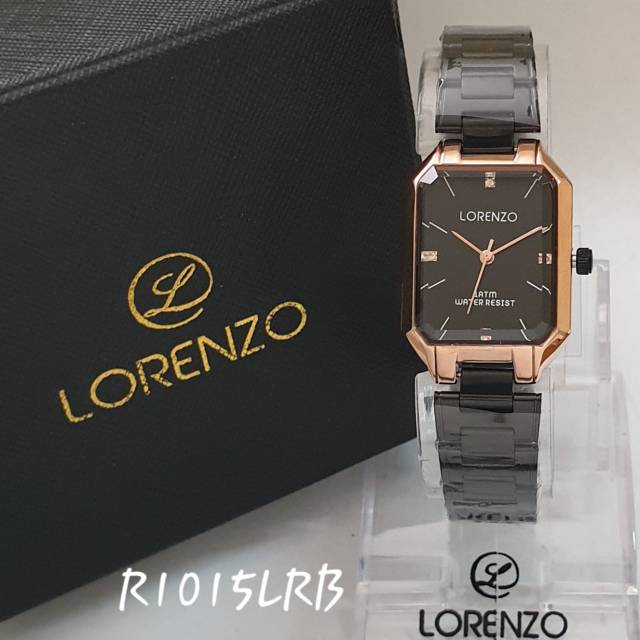 Jam Tangan Wanita Lorenzo R1015LRB Hitam Rosegold Original Water Resist.