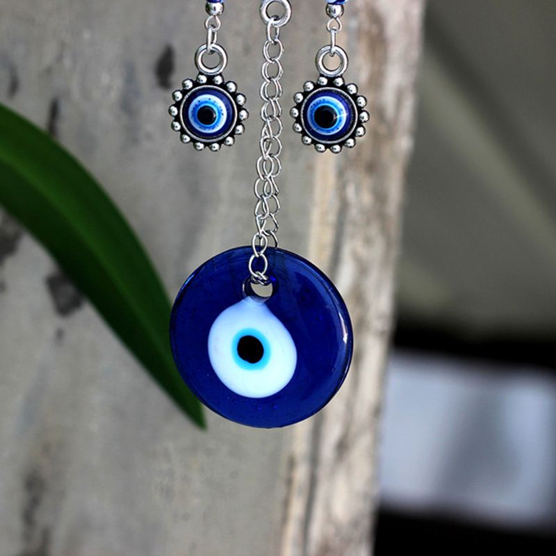 Siy Ornamen Gantung Model Evil Eye Biru Dengan Butterfly Untuk Dekorasi Mobil