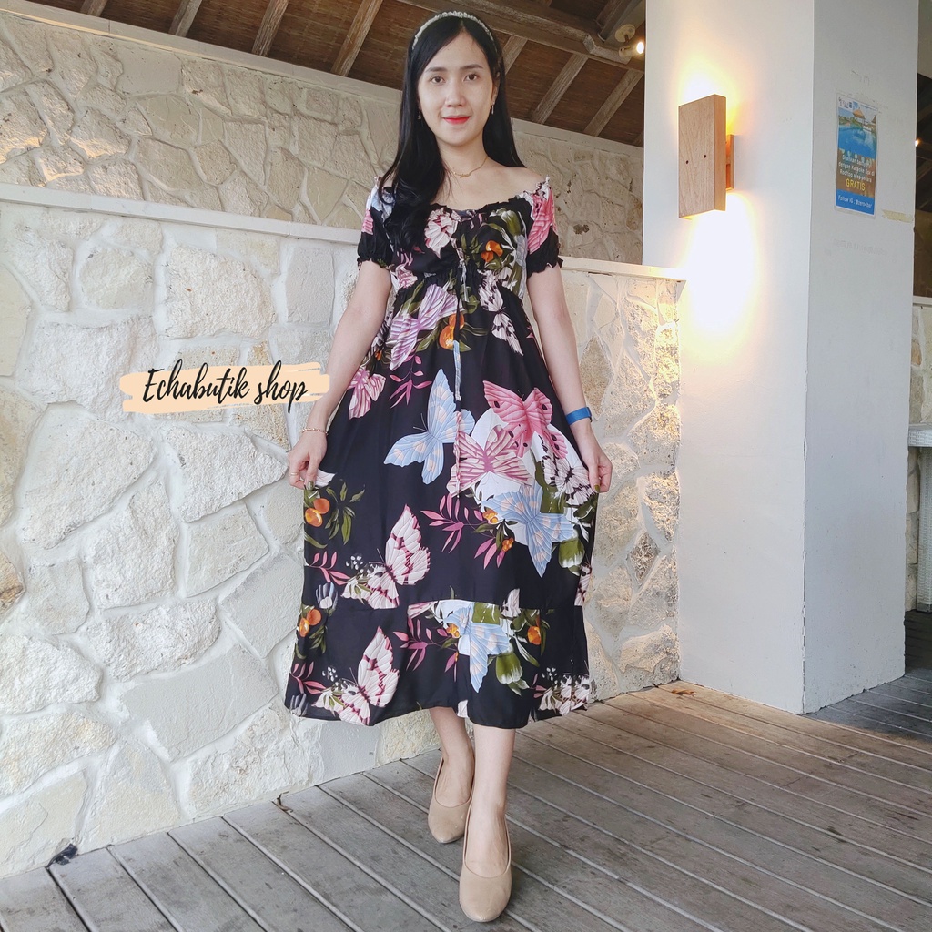 DASTER/DRES CASANDRA POLOS BALI-KUPU HITAM
