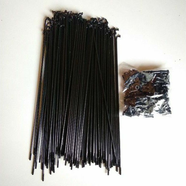 Ruji / jari jari / spoke 20 murni 406 isi 72 biji 190mm 190 mm warna full hitam black