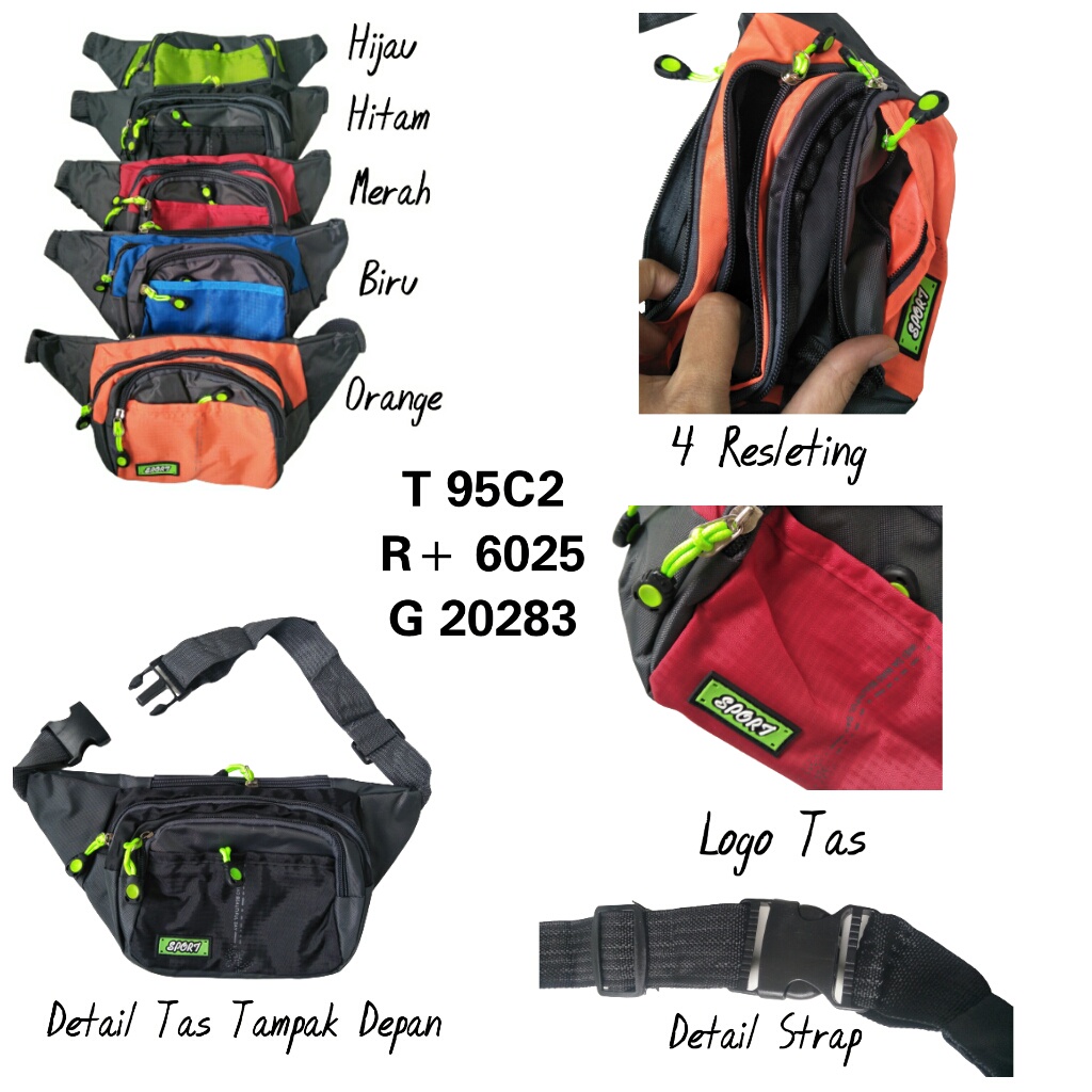 Waist Bag Pria / Tas pinggang pria dewasa/ Tas pinggang Cowok anti air