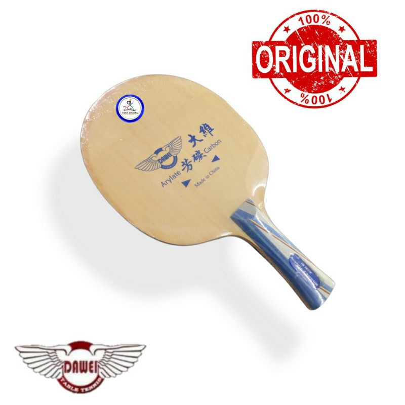 Dawei Arylate Carbon Kayu Pingpong Bat Tenis Meja