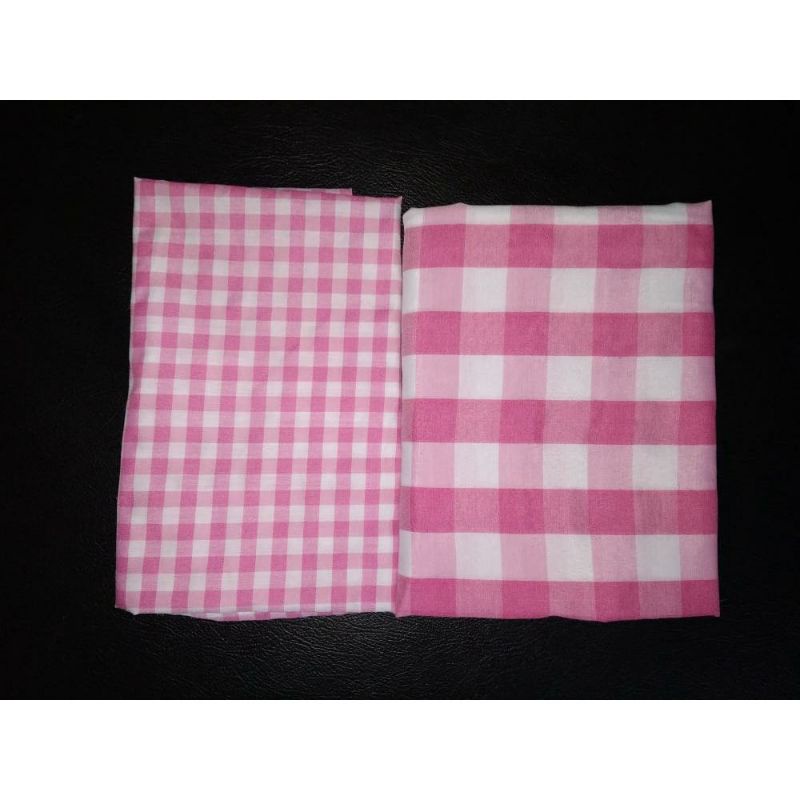 tirai/gordeng kolong dapur motif kotak besar polos tanpa renda