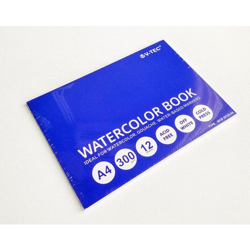 

Buku Gambar Cat Air V-TEC Watercolor Sketchbook A4 12 Lembar 300 gsm
