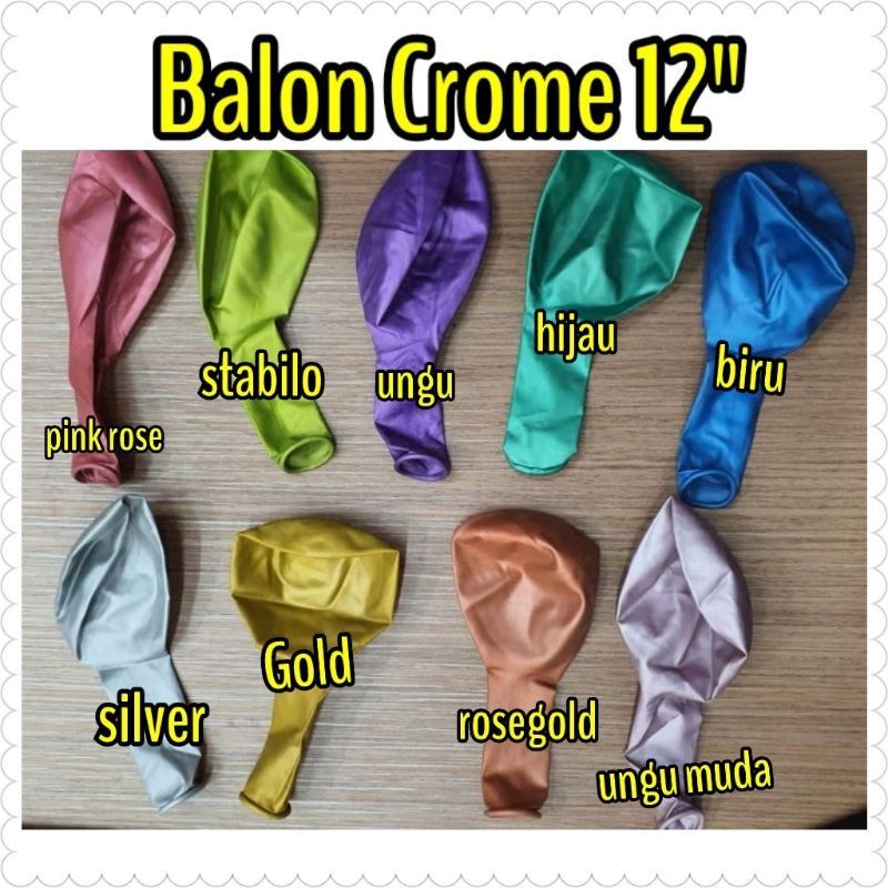 BALON LATEX CROME 12 INCI