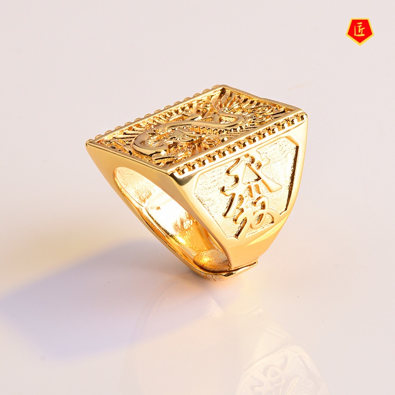 [Ready Stock]Men's Fashion Retro Domineering Dragon Ring