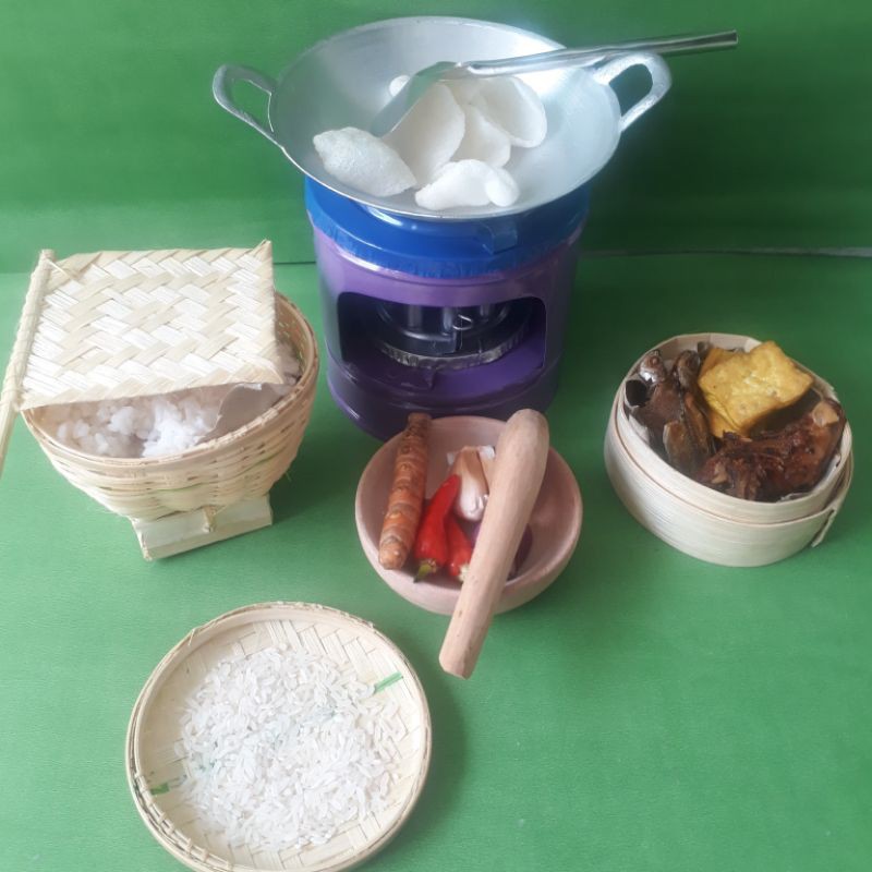 Set Mainan Masak Masakan Tradisional Paket Bakul Cobek Murah Berkualitas