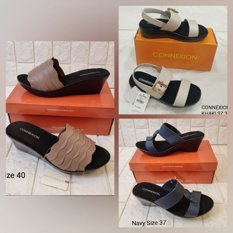 Connexion Wedges Sandal Wanita Terbaru Branded Matahari