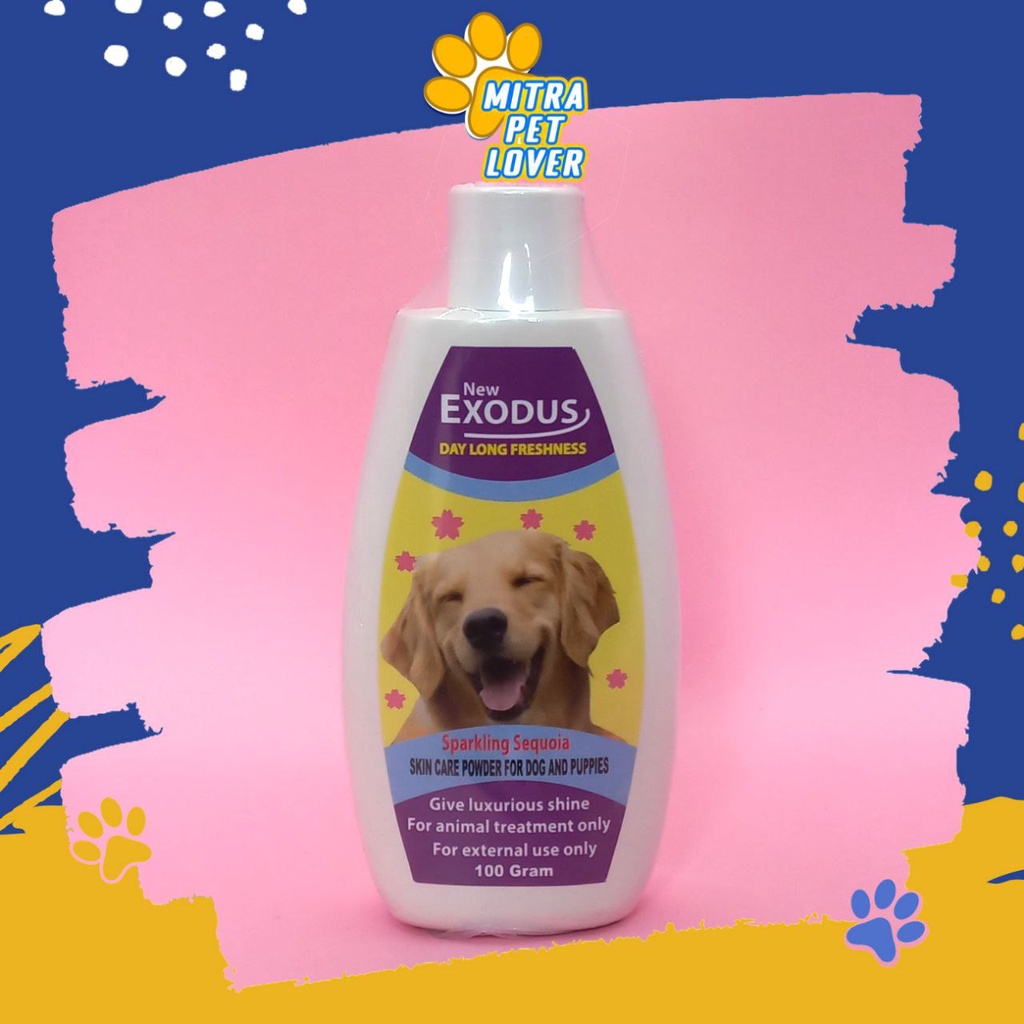 BEDAK ANJING - EXODUS TALK POWDER BUBUK ANTI FLEA KUTU CAPLAX TICK MEMBASMI PINJAL DOG 100 GRAM ORIGINAL PET PUPPY ANIMAL PLANTS HEALTHCARE AND VETERINARY TAMASINDO OBAT PERAWATAN KESEHATAN DAN VITAMIN TALC TERNAK HEWAN BINATANG PELIHARAAN MITRAPETLOVER