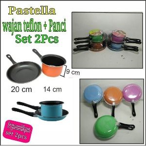 Unik TEFLON DAN PANCI SPATULA ANTI LENGKET 1 SET ISI 2 PCS Murah
